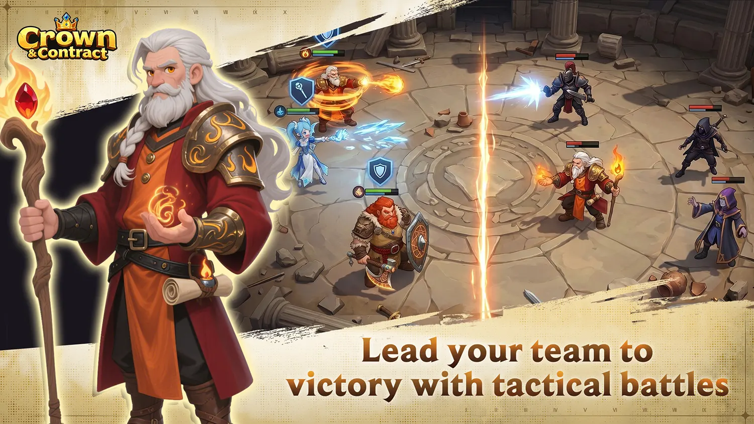 Lead your team to victory with tactical battles